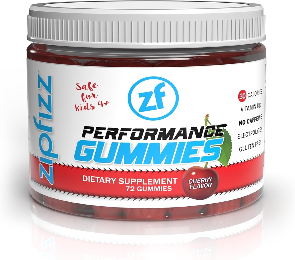 Zipfizz Perform Gummies - Delicious Fruit-Infused Supplement met B6, B12, en vitamine C voor Atleten Leeftijden 4+ 