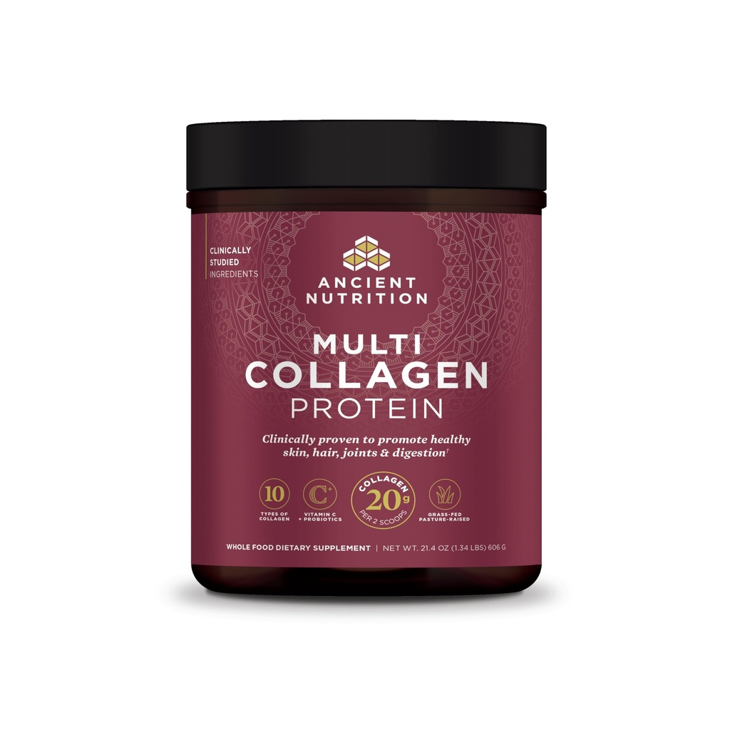 Oude Voeding Collageen Peptiden Poeder, Multi Collageen Proteïne, Vrouwen & Mannen, Vitamine C, Probiotica, Gehydrolyseerde Collageen, Ondersteunt huid, gewrichten, Gut Health, Unflavored, 60 Servers