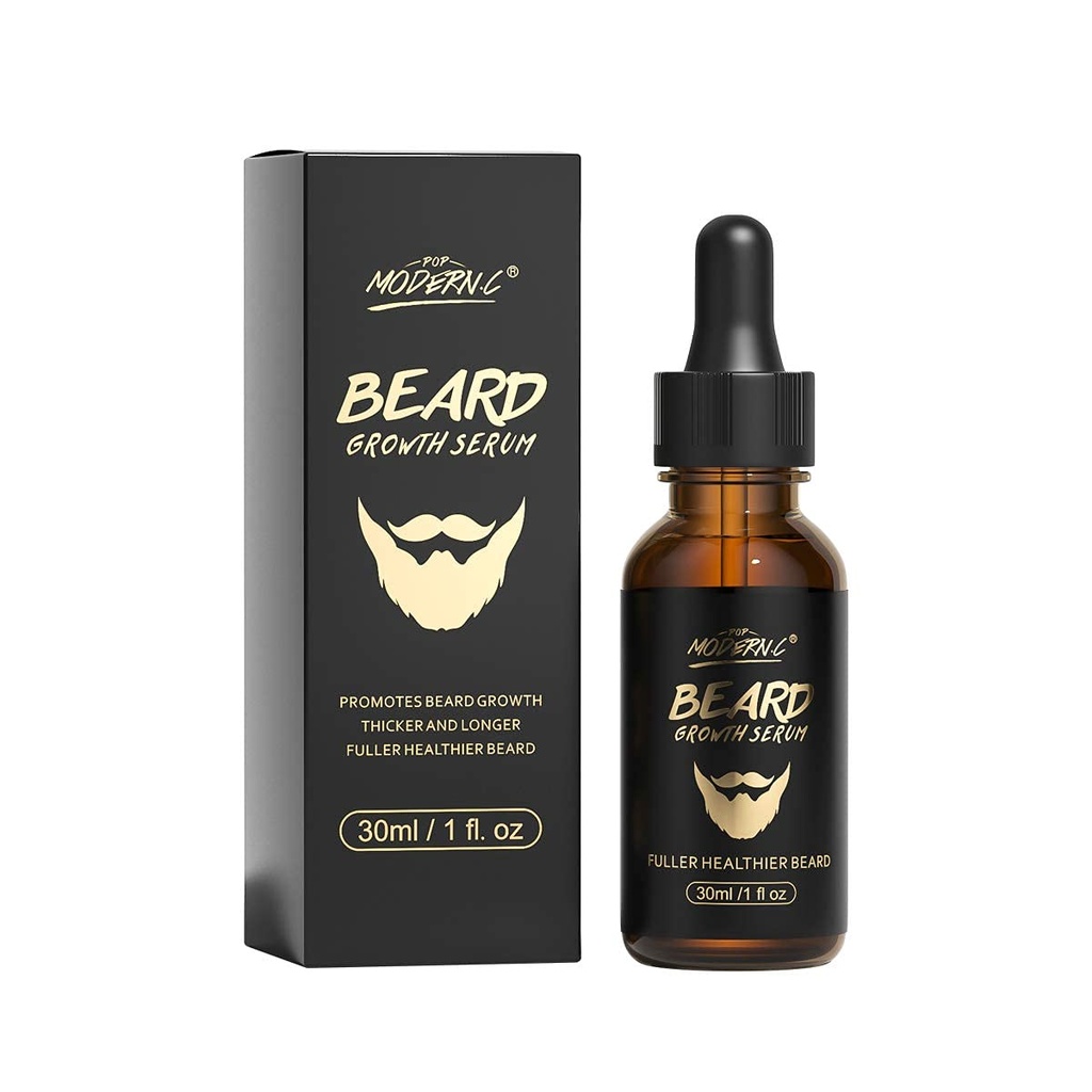 Huile de croissance de la barbe avec de la caféine de biotine, Stimuler la croissance de la barbe Sérum pour le traitement des cheveux faciaux, promouvoir la repousse des cheveux pour les hommes Masculine complète plus longue