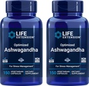 Levensverlenging Geoptimaliseerd Ashwagandha, 150 Veg Caps (verpakking van 2) - Non-GMO, Glutenvrij, Vegetarische Capsules