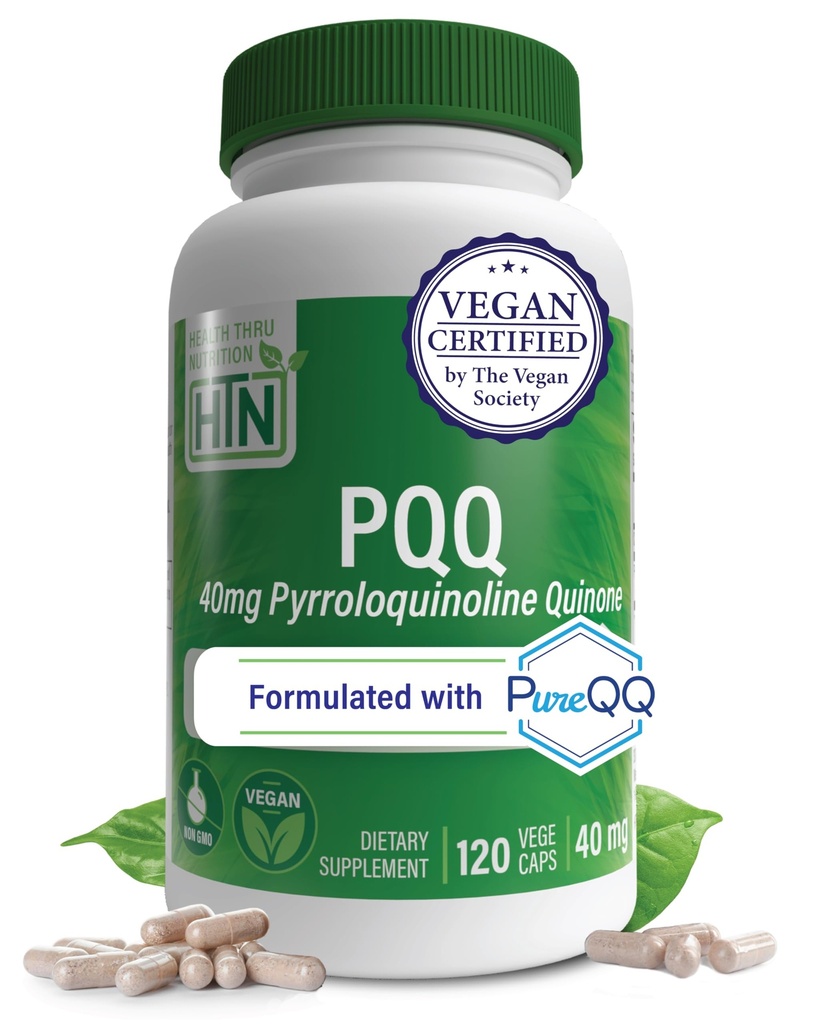 Health Thru Nutrition PQQ 40mg 120 Serves Pyrroloquine Quinone as PureQQ  Supplement