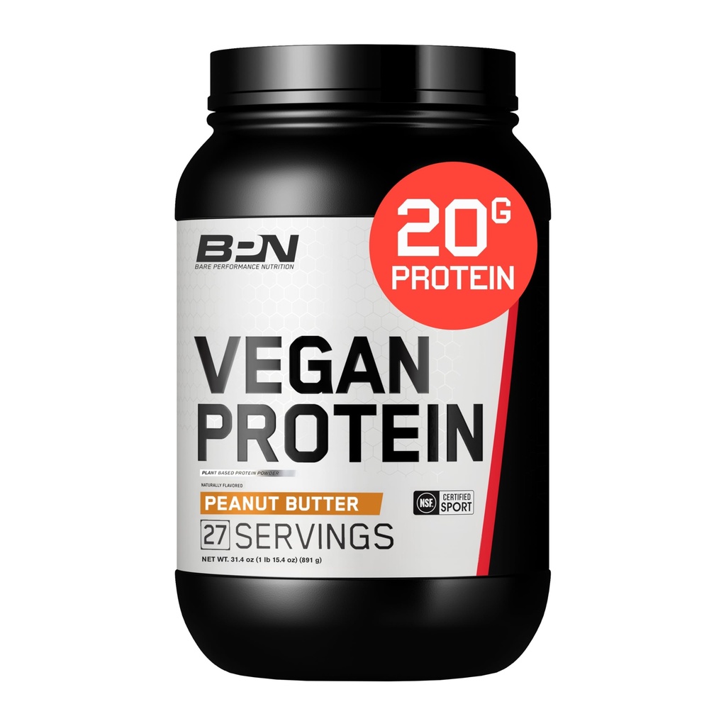 BARE PERFORMANCE NUTRITION Vegan Protein, Plant Based Protein, Pea Protein, Watermeloen en Pompoen Proteine, natuurlijk zoet en smaakvol (27 Servers, Pindakaas Cookie)