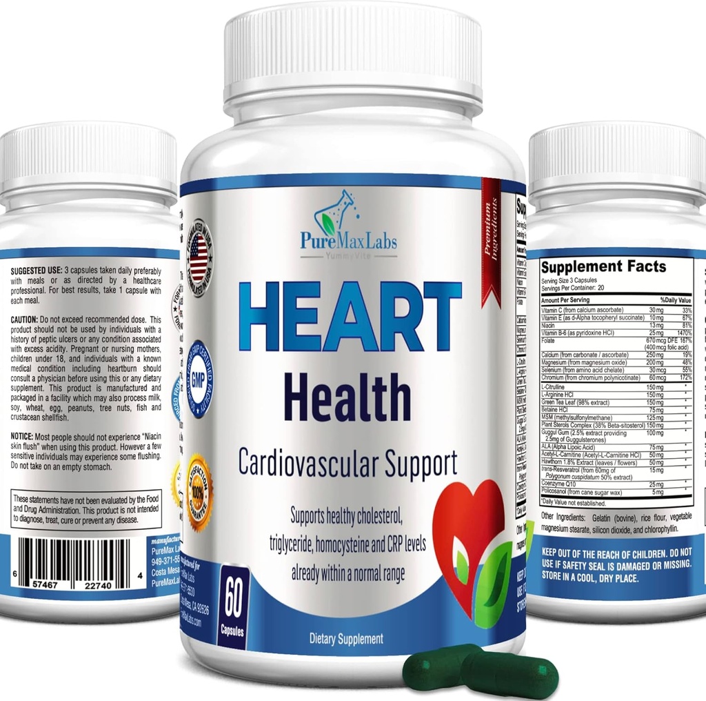 Supplément santé cardiovasculaire - Soutient la santé cardiovasculaire - 60 capsules