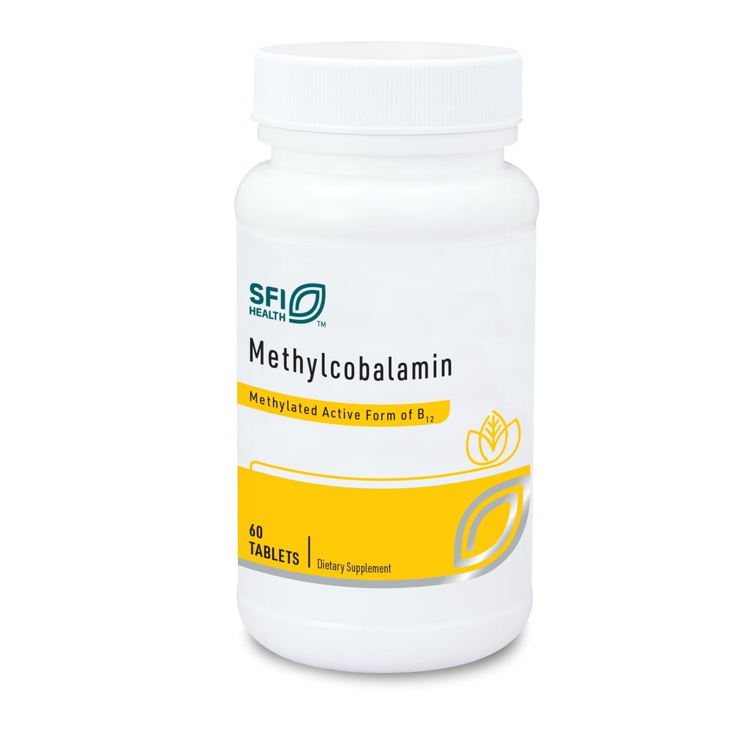 Klaire Labs SFI Health Méthylcobalamine Lozenges - 5000 Microgrammes Vitamine B12 pour le soutien cognitif et cardiovasculaire, le goût de cerise hypoallergénique et naturel (60 comprimés à dissolution rapide)
