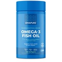 OMAPURE Fish Oil Supplements with Omega 3 Fatty Acids (1 Bottle, 120 Softgels) - High EPA, DHA, & IFOS Fish Oil Pillen ondersteunen Hart & Joint Health - Burpless Fish Oil bevordert hersenfunctie