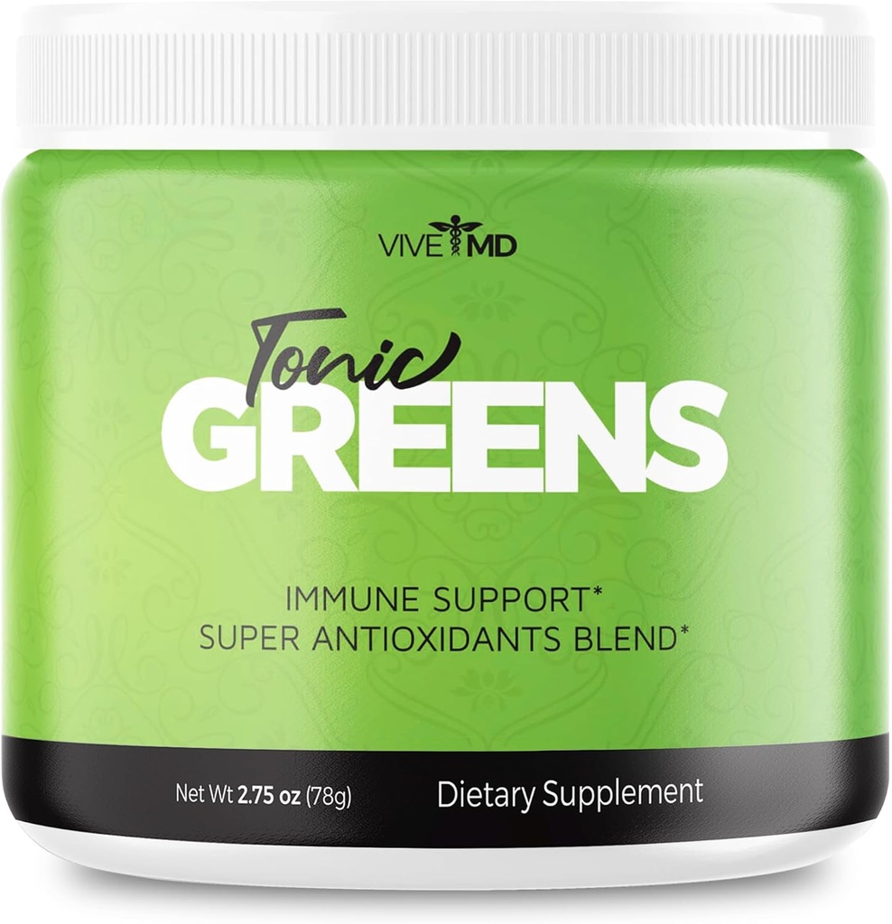 Tonic Greens Poeder Vitamine Boost Supplement Officiële Formule - Natuurlijke Groene Blend Energie Supplement Extra sterkte - BCAA L-Glutamine Vitamine B6, Revolutionaire Energie Fix Oplossing Reviews (1 Pack)