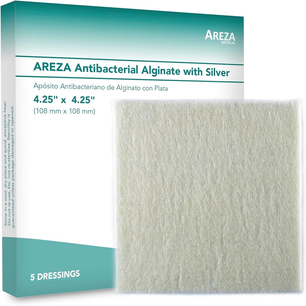 Areza Silver Calcium Alginate Antibacterial Wound Dressing Pads 