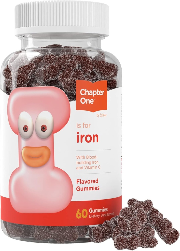 Zahler Iron Gummies met vitamine C - voor vrouwen, mannen en kinderen - Best Kauwbare Eenvoudig te Digest Kosher Iron Supplement voor kinderen en volwassenen - 60 Tellen