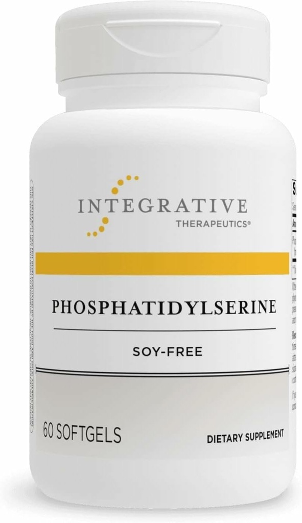 Thérapeutique intégrative Phosphatidylsérine - Supplément de soutien de la fonction cérébrale* - Soutient une réponse au stress sain* - Sans gluten, sans soja et sans lait - 60 softgels (60 portions)