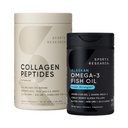 Recherche sportive Triple force Omega 3 Huile de poisson 1250mg Supplément sans Burpless avec Omega3s EPA & DHA non-OGM, sans gluten et peptides de collagène pour tous les genres Hydrolysed Type 1 & 3 Protéines de poudre