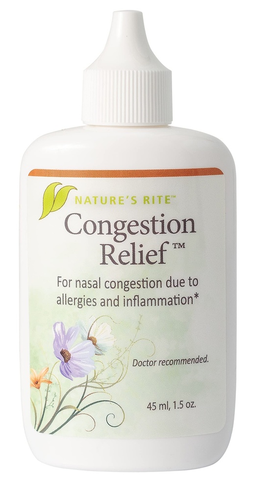 Nature's Nasal Spray Decongestant, Congestie Relief, 1,5 oz. (45 ml), Portable, All Natural Sinus Neus Spray, Non-Addictive Sinus Relief for Allergy & Pollution Irritatie