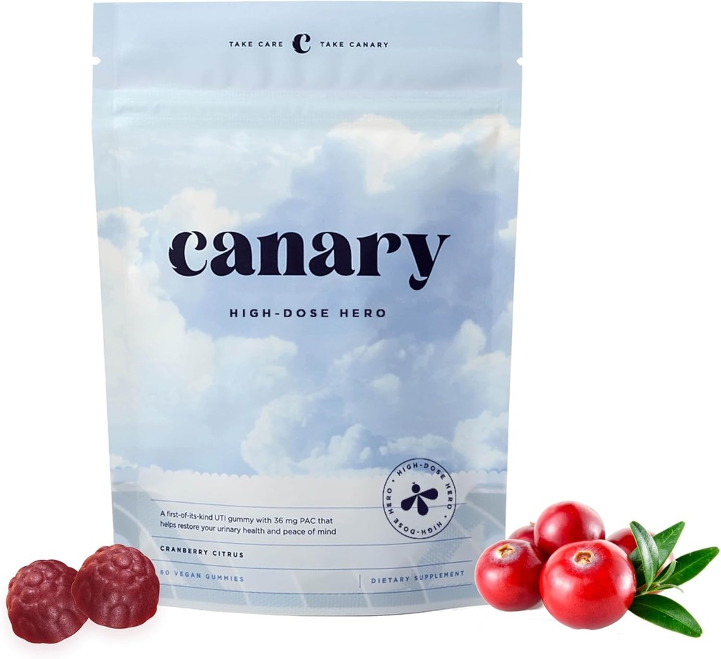 Canarische High-Dose Hero - Urinaire Tract Health Gummies Dieetsupplement, helpt reinigen en beschermen, Heerlijke natuurlijke Cranberry Flavor, 60 Gummies