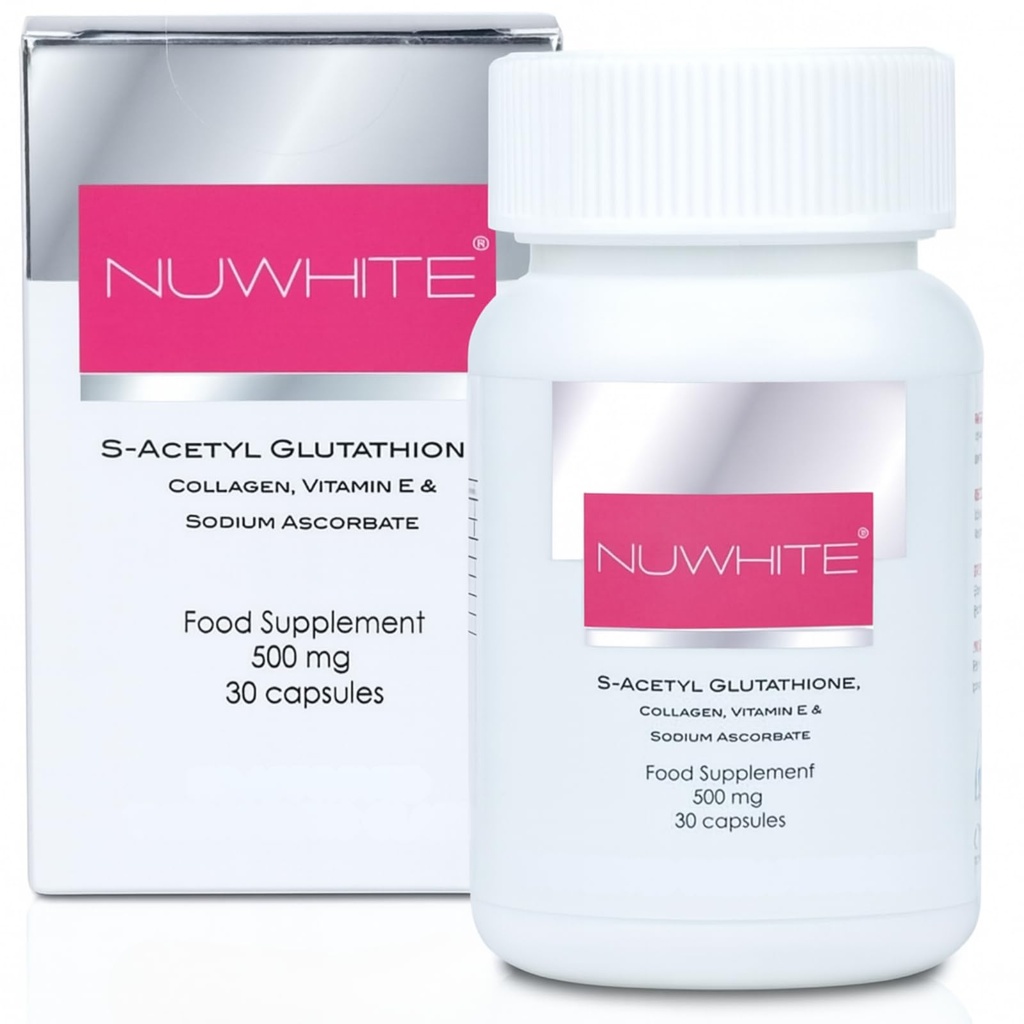 Nu White S-Acetyl Glutathion Nieuw Verbeterde Formule Huid bleken 30 Capsules
