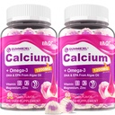Sugar-Free Calcium Citroen Gummies 1000mg w/Vitamine D3 K2, Magnesium, Zink, Boron, Mangaan, Koper voor Bot, Spier & Immune, Ultimate Absorptie Calcium Supplement voor Vrouwen & Mannen - Vegan, 120 Cts