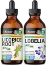 BIO KRAUTER Teinture de racine de réglisse 4 Fl. Oz. & Lobelia Teinture 4 Fl. Oz.