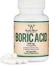 Boorzuur Zetpil (600 mg vaginale zetpil, 60 telling) Ondersteunt Vaginale pH-balans, Odor Control (USP Medical Grade Fine Powder, Easy Solution, Third Party Tested) door Double Wood
