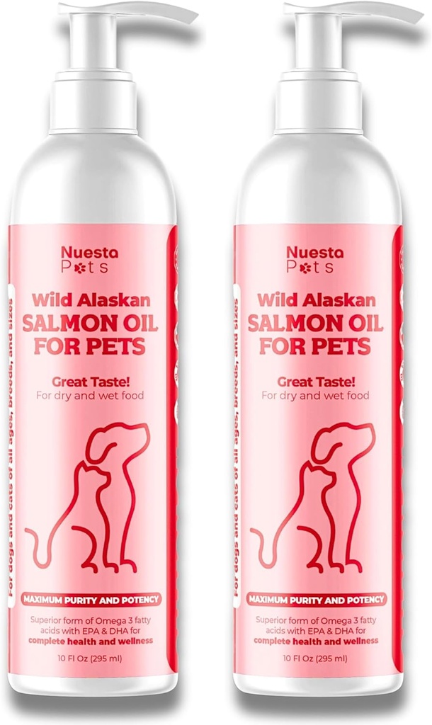 Huisdieren 2-pack Wilde Zalmolie van Alaska Blend voor honden en katten 