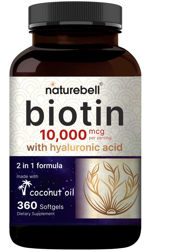NatureBell Biotin 10000mcg + Hyaluronzuur 25mg