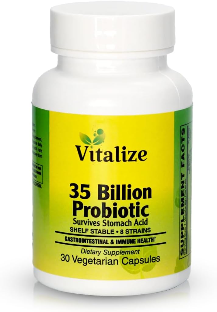 Uvitalize - 35 miljard PROBIOTIC Probiotica voor vrouwen en mannen Probiotica met 8 probiotische vlekken Ondersteuning Metabolisme en spijsverteringsgezondheid Vegan Probiotic Capsules voor alle Vegetarische capsules