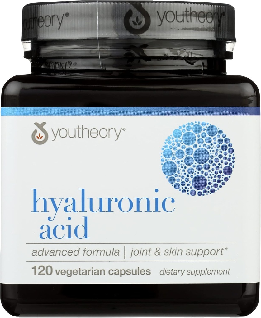 Youtheory Hyaluronic Acid Advanced Formula, Dairy Free, 120 Capsules (verpakking van 1)