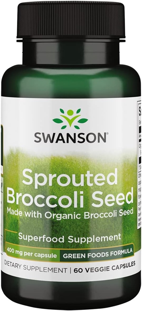 Swanson Made with Organic Sprouted Broccoli Seed 400 Milligrammen 60 Veg Capsules