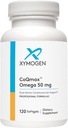 XYMOGEN CoQmax Omega 50 mg - CoQ10 + Fish Oil Omega 3 Supplement - Dual-Action Hartgezondheidsondersteuning - Co-enzym q10 + Gespecialiseerde visolie voor 3X Grotere absorptie van EPA DHA (120 Softgels)