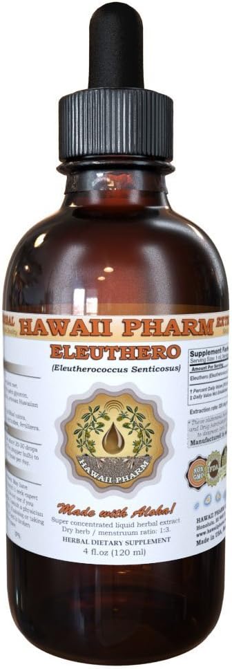 HawaiiPharm Eleuthero (Eleutherococcus Senticosus) Siberische Ginseng Liquid Extract 2 oz
