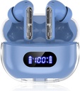 Blue draadloze oordopjes P1 PRO, oortelefoons Draadloze Bluetooth hoofdtelefoon met duidelijke oproep Mics oordopjes, comfortabele pasvorm, IPX7 waterdichte lange batterij levensduur, 30H Playtime voor sporttraining