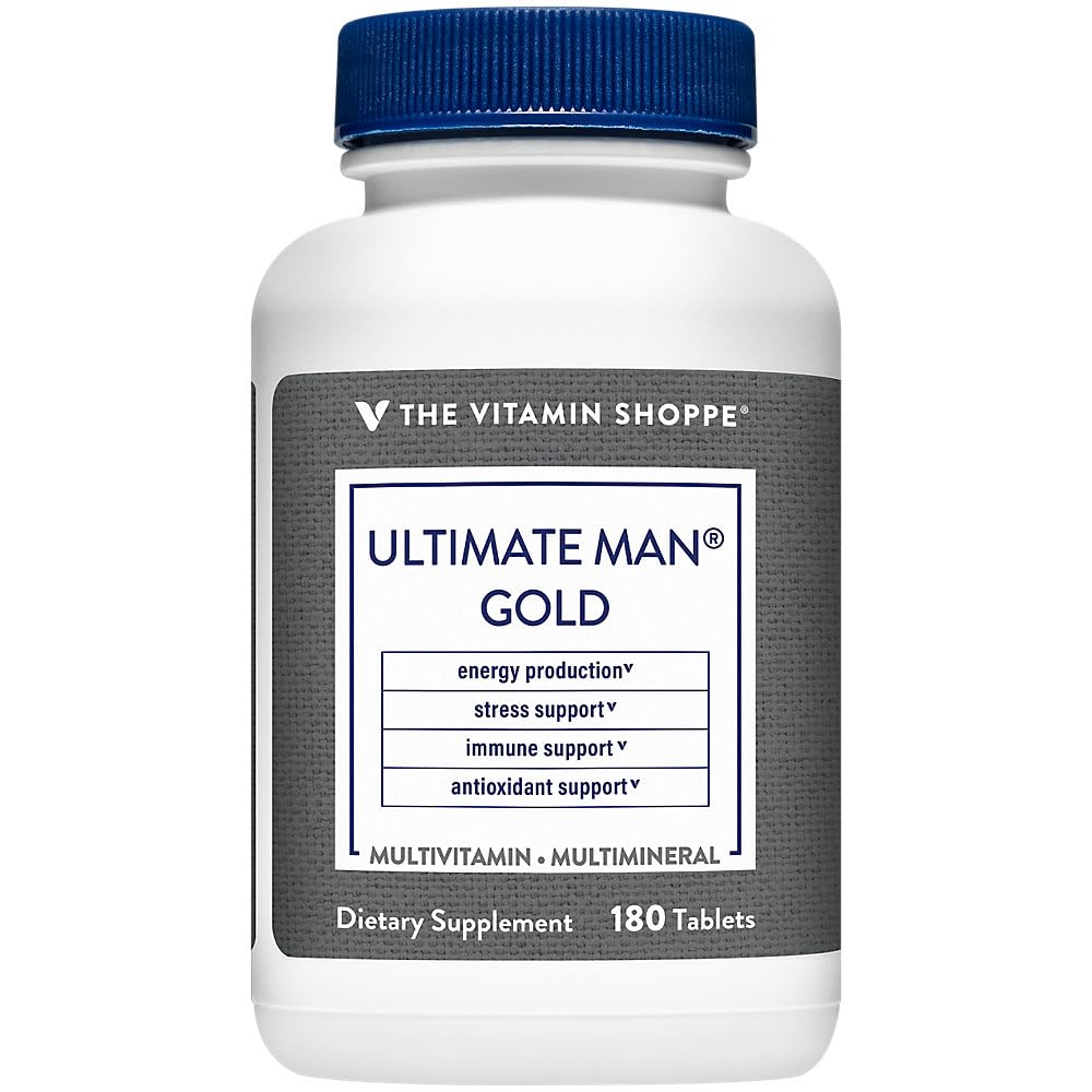 De vitamine Shoppe Ultimate Man Multivitamine - High Potency Energy & Antioxidant Blend - Uitgebreide Dagelijkse Multi-Mineral Supplement voor Optimale Mannen Gezondheid - Gluten & Dairy Free (180 tabletten)