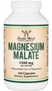 Capsules de malate de magnésium (180 Nombre) - 1 500 mg par portion (Magnésium lié à l'acide malique), tiers testés, végétaliens amis, sans gluten par des suppléments en double bois