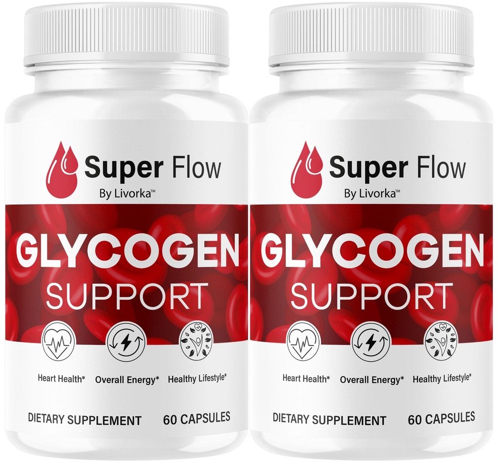 (2 Pack) Super Flow Glycogen - SuperFlow Glycogen Support Capsules, Super Flow, Glycogen Support Super Flow, Souper officiel Flow Glycogen Support, Super Flow Glyco Optimizer, 60 Capsules pendant 2 mois