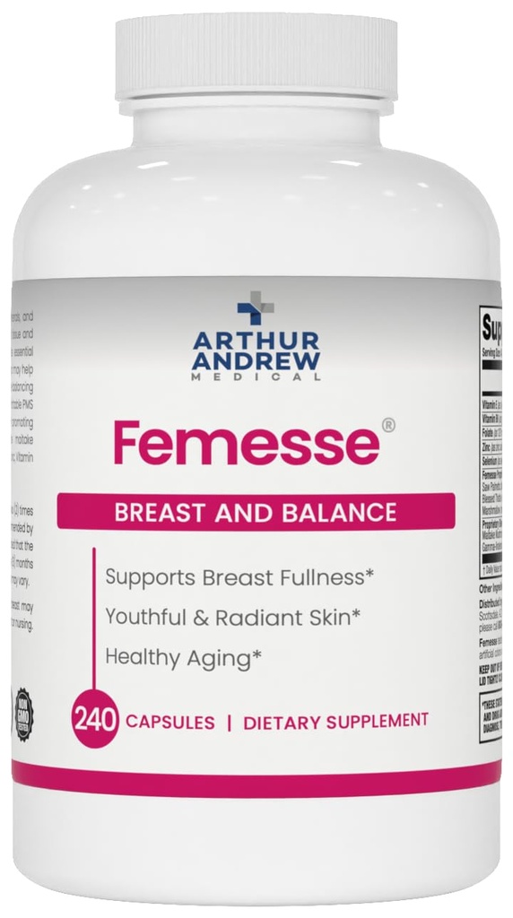 Arthur Andrew Medical, Femesse, Borst en Balance, Beauty en Hormone Support, Veganist, Glutenvrij, 240 Capsules (60 porties)