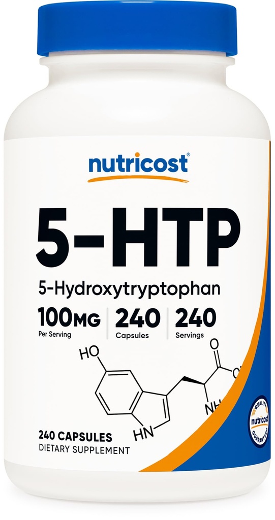 Nutricost 5-HTP 100mg, 240 Vegetarische Capsules (5-Hydroxytryptofaan) - Non-GMO & Glutenvrij