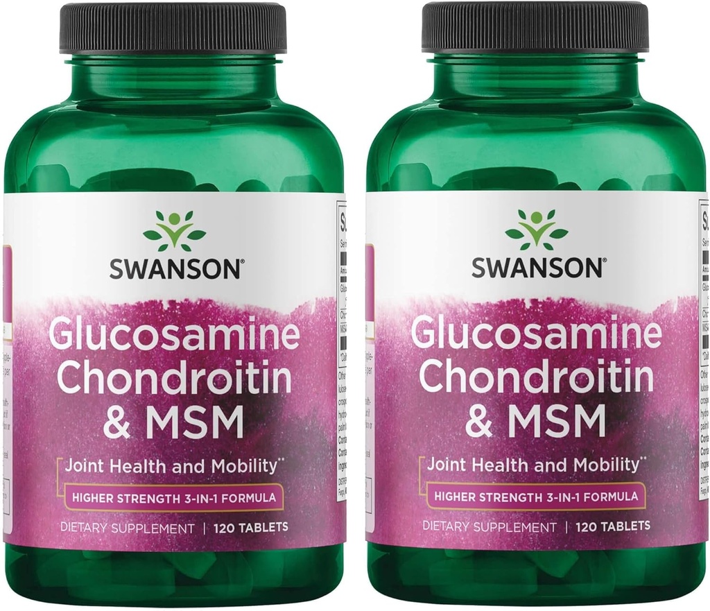 Swanson Glucosamine Chondroitin & Msm 500/400/200 Milligrammen 120 Tabs (2 Pack)