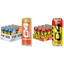 C4 Energie & Smart Energy Drinks Variety Pack, Sugar Free Pre Workout Performance Drink & C4 Energy Drink, Skittles, Carbonated Sugar Free Pre Workout Performance Drink