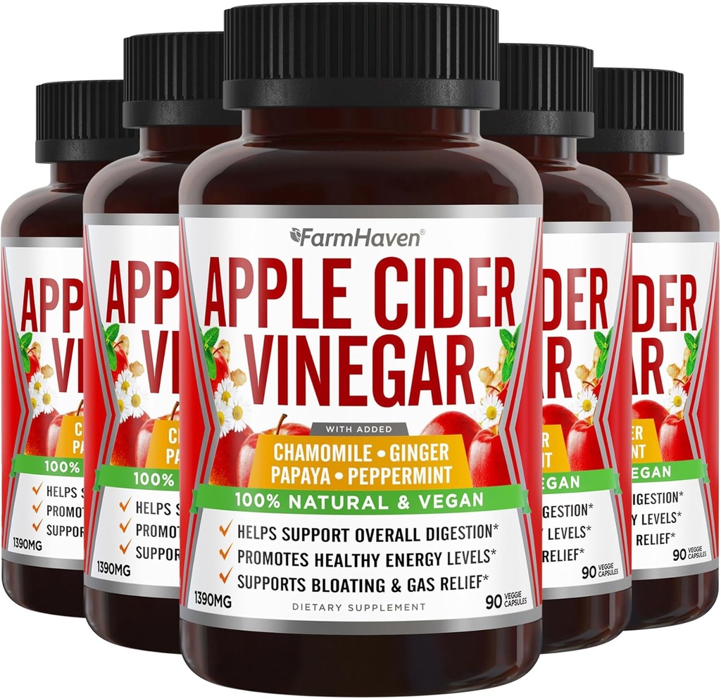 Apple Cider Vinegar Capsules met gember, mayonaise en kamille 