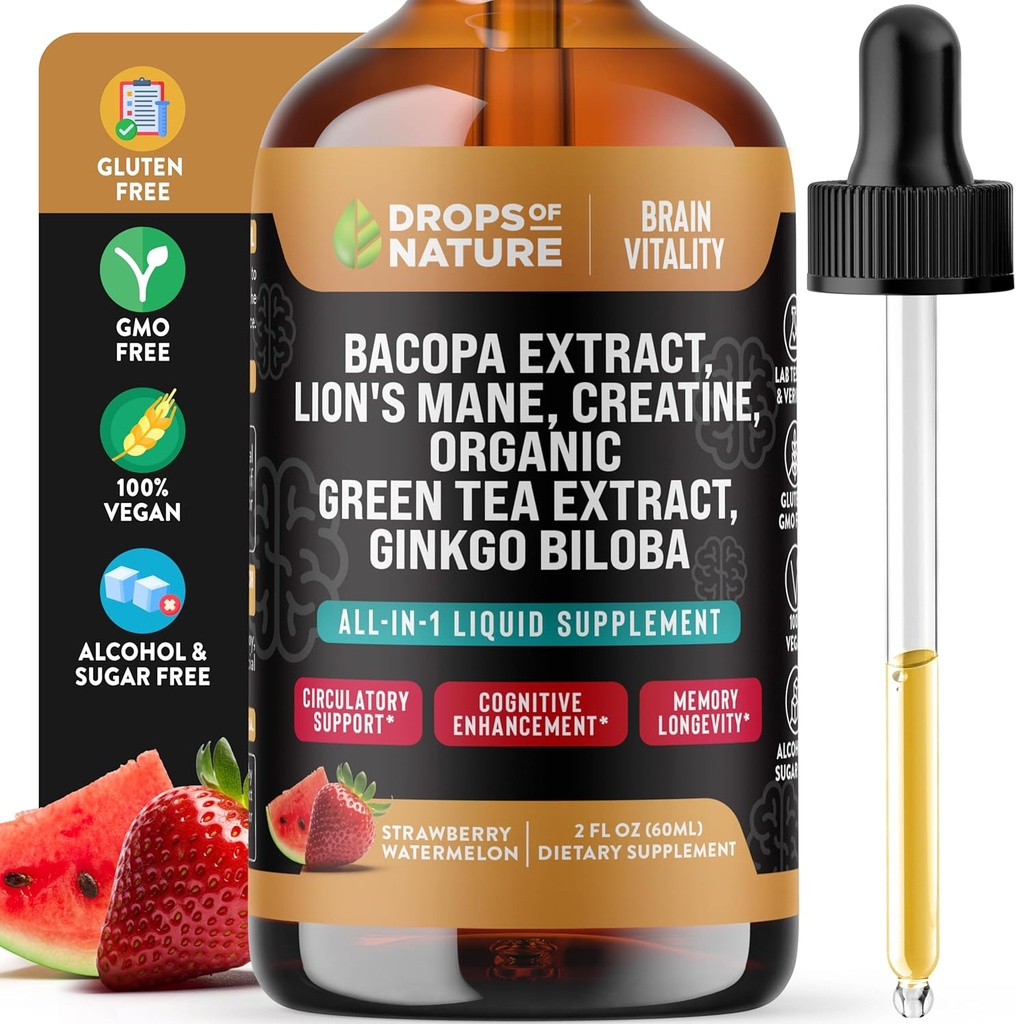 Creatine & Bacopa Liquid Drops with Lion