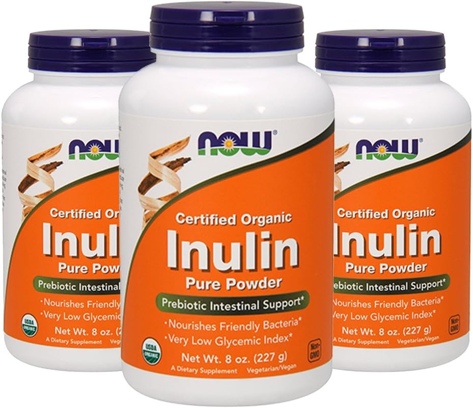 NOW Foods Inulin (gecertificeerd biologisch) - 8 oz (pakket van 3)