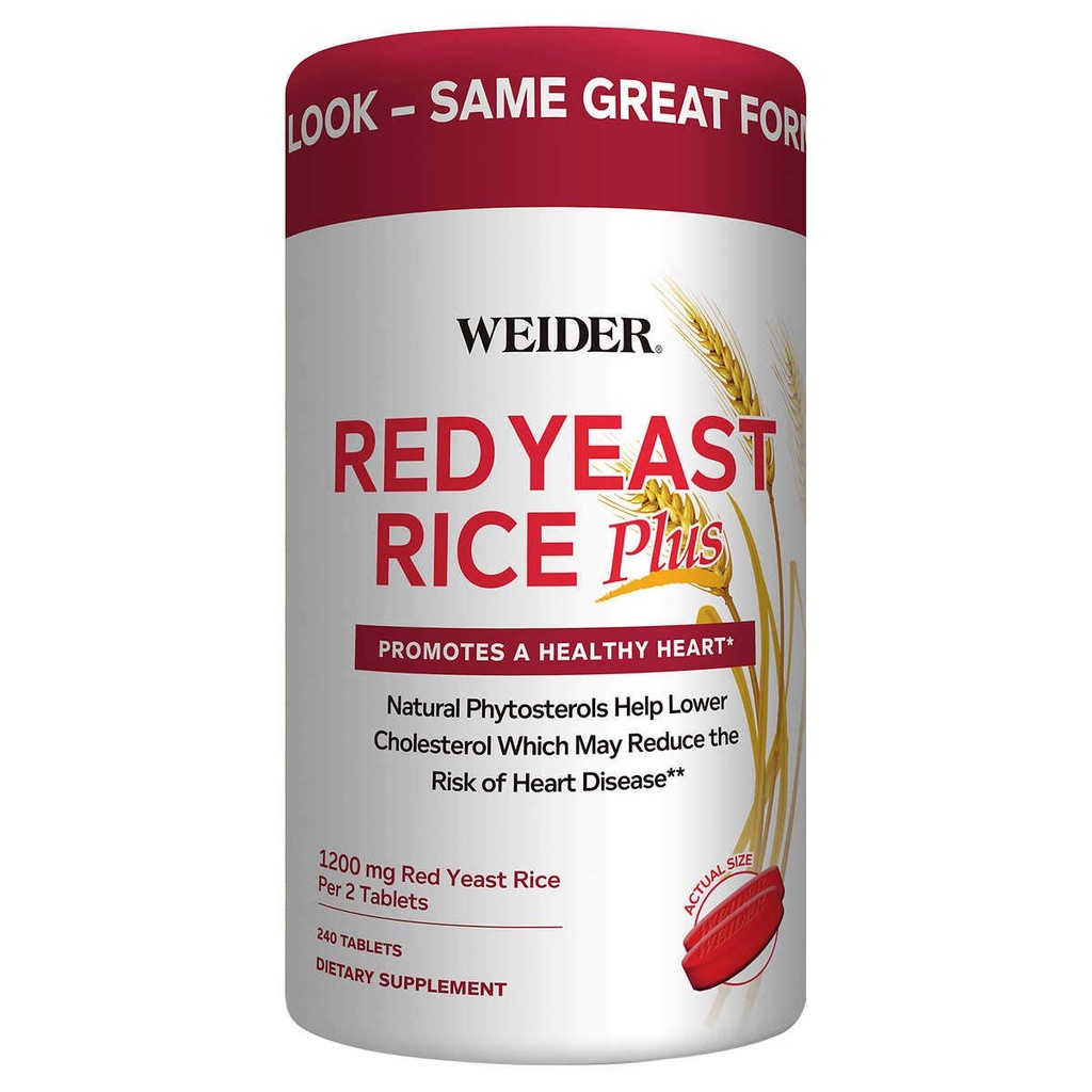Weider Red Gist Rice Plus 2-pack met Phytosterolen 1200 mg per 2 tabletten (240 tabletten X 2)
