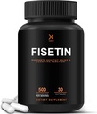 HumanX Fisetin 500mg - 98% Pure Fisetin Supplement - Krachtige Serving Size (Similar to Apigenin, Luteoline, Quercetin) Senolytische Activator - Natural Polypheonols - USA Made, Non-GMO Fisetin Capsules