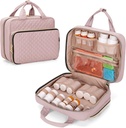 Damero Pill Bottle Organizer Bag, Travel Medicine Bag Organizer, Medicine Organizer en opslag voor pillen, vitamine, visolie, medische supplementen voor vrouwen en mannen, Misty Rose
