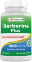 Best Naturals Berberine Plus 1000mg per portie, (Non-GMO) 60 Capsules - Bevat Berberine HCL 1000mg, Vitamine C 120mg & Zink Gluconaat 30 mg