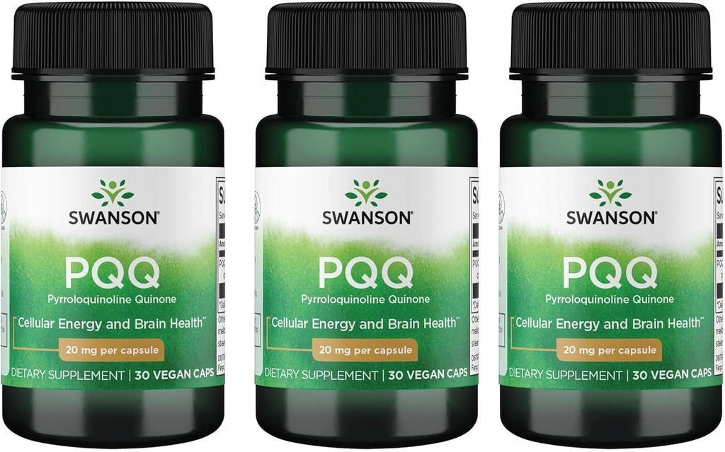 Swanson Pqq Pyrrolochinoline Quinon 20 mg 30 Veg Caps (3 verpakkingen)