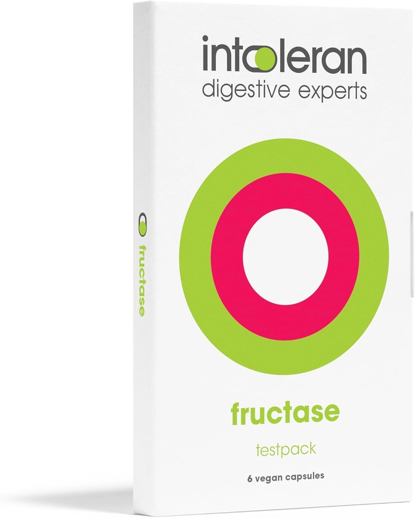 Intolérane Fructase Enzymes digestifs Testpack - 6 capsules Supplément pour l'intolérance au fructose Enzymes pour aider à digérer les aliments et boissons sucrés (sucre de sucre)
