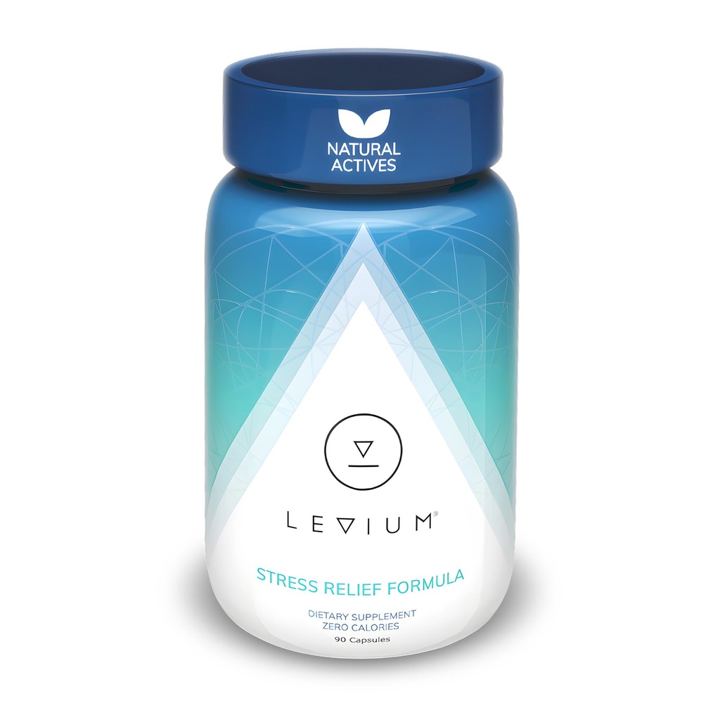 Levium Maximum Strength Stress Relief Supplement de support calm et d'humeur avec KSM-66 Ashwagandha, GABA, L-Theanine, Magnésium