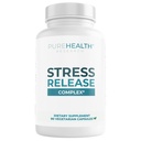 PUREHEALTH RESEARCH Stress Release Complex - Supplément de soutien à l'humeur pour les femmes et les hommes - Aide avec le stress occasionnel et la relaxation - Avec Ashwagandha, L Theanine, Lemon Baume, Niacin et plus - 90 Capsules