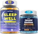Melatonine Vrije Natuurlijke Slaap Gummies voor Volwassenen + Liposomale Glutathione Gummies Supplement voor Vrouwen