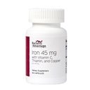 Bariatric Advantage Iron 45 mg met vitamine C, thiamine en koper voor verhoogde absorptie en gebruik, gemakkelijk te onderscheiden voor Gastric Bypass en Sleeve Gastrectomie Chirurgiepatiënten - 60 Tel.