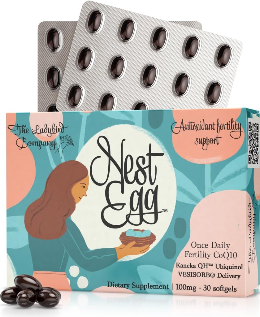 Nest Egg Ubichinol CoQ10 100mg - Premium CoQ10 Vruchtbaarheid Supplement voor vrouwen - Made in USA - 3rd Party Tested - Once Daily Softgels (30 Tellen)