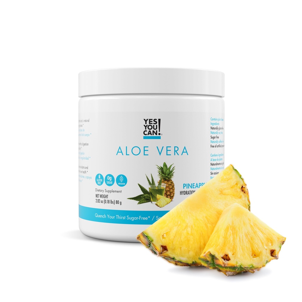Ja, dat kan je wel! Biologische Aloë Vera Powder Drink Mix - Hydration Booster Doordrenkt met Pure Aloe Juice - Delicious Flavors - Made in USA - Antioxidant Rich - Ananas smaak - 40 Servers